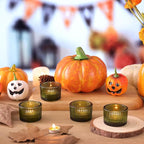 Green Tealight Candle Holder Set of 12, Small Votive Candle Holders for Table Centerpiece,Glass Tea Light Candles Holder for Party&Home,Wedding Decor(2''Dia*1.4''H)