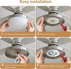 4 inch LED Retrofit Light Kit for Ceiling Fan Light Replacement Panel PCB 18W 6000K 2200LM 120V CRI90 Dimmable ETL (White 6000K)