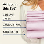King 6 Piece Sheet Set - Comfy Breathable & Cooling - Ultra-Soft Hotel Luxury Bedding Set with 8-16 Inch Deep Pockets - 1 Flat & 1 Fitted Sheet & 4 Pillowcases - Wrinkle Free & Easy Care - Light Pink