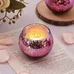 12 Pcs Purple Votive Candle Holders for Wedding Decor, Purple Mercury Glass Candle Holders for Table Centerpieces, Tea Light Holder for Wedding Bridal Shower Party Supplies