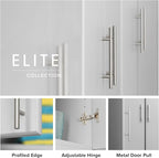 Prepac Elite 32" Storage Cabinet, Light Gray Storage Cabinet with Hanging Rail and Shelves for Living room, Kitchen and Laundry room 24.5" D x 32" W x 65" H
