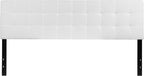 Flash Furniture Bedford Tufted Upholstered King Size Headboard in White Fabric