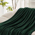 Exclusivo Mezcla Fleece Bed Blanket Twin Size, Super Soft and Warm Blankets for Couch, Sofa and Bed Waffle Textured, Cozy, Fuzzy and Lightweight (Forest Green, 90x66 Inches)
