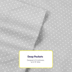 King Size Bed Sheets - 6 Piece 1500 Supreme Collection Fine Brushed Microfiber Deep Pocket King Sheet Set Bedding - 2 Extra Pillow Cases, Great Value, King, Dot Gray
