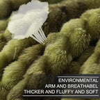 Richave Queen Size Fleece Blanket,Premium Lightweight Anti-Static 90x90 Inches 3D Clouds Stylish Jacquard Velvet Plush Bed Blanket for Queen Full Bed, Tie-dye Olive Green