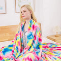 Flannel Colorful Blanket Twin Size for All Season - Premium Lightweight Anti-Static Super Soft Cozy Plush Rainbow Throw, Lightweight Microfiber Winter Warm Blanket 66" x 90"(Rainbow Twin)