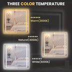 LOAAO 30"X30" LED Mirror for Bathroom, Lighted Bathroom Mirror with Lights, Anti-Fog, Dimmable, Memory Function, Easy to Install, Clear Reflection