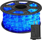 100 Feet 720 LED Rope Lights,2-Wire Low Voltage Waterproof Blue Rope Lights Outdoor,Indoor Background Lighting Idear for Deck,Trees,Bridges,Eaves,Pool,Wedding Use(Blue)