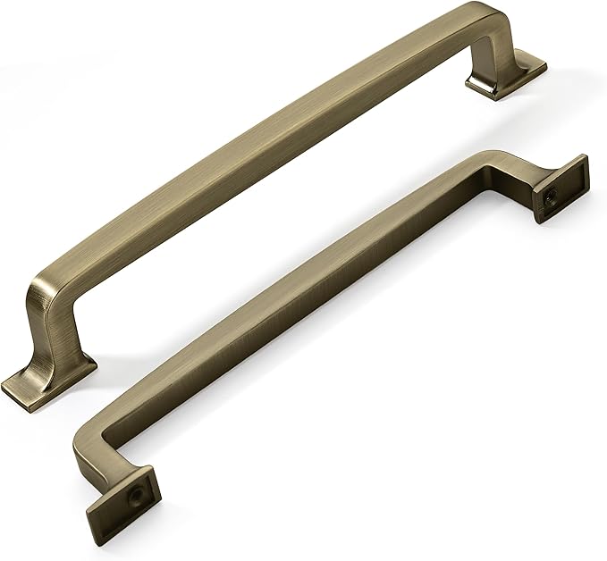 Khtumeware 6 Pack 6-1/4 Inch Cabinet Handles - Brushed Antique Brass Pulls & Drawer Handles
