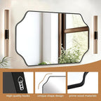 CULER Black Bathroom Wall Mirror,20 x 30 Inch Rectangle Vanity Modern Tempered Glass Mirror for Bedroom,Living Room,Entryway