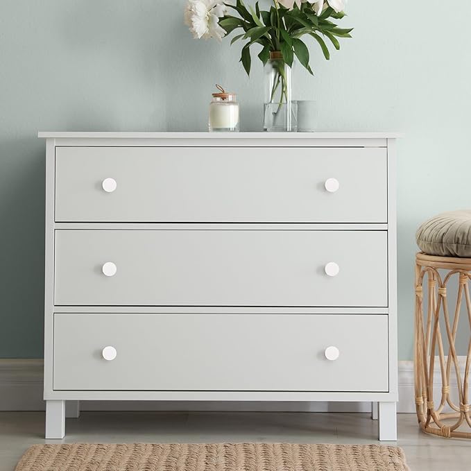 Ravinte 3 Pack Cabinet Knobs White Kitchen Cabinet Knobs Round Dresser Drawer Pulls Closet Door Pulls 1-1/5 Inch