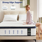King Mattress 12 Inch King Size Mattress - Memory Foam & Pocket Coils Springs, Pressure Relief, Medium Firm Comfort, Motion Isolation, Ideal for All Sleep Positions, CertiPUR-US Certified