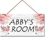 Personalized Unicorn Plaque, Magical Unicorn Sign, Kids Room Custom Name Door Wall Decor, Floral Nursery Art Plate, 5"x10" (12.5x25cm) Wooden Sign