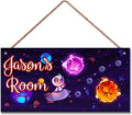 Personalized Sign Universe Spacecraft Sign Outer Space Theme Art Décor For Kids Room Custom Name Door Wall Art Décor For Little Man Cave, Universe Floral Nursery Art Plate For Girls Room Boys Bedroom