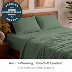Mellanni Queen Sheets Set - 4 PC Iconic Collection Bedding - Hotel Luxury, Extra Soft, Cooling Bed Sheets - Wrinkle, Fade, Stain Resistant (Queen, Sage)