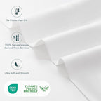 LuxClub King Size Sheets Set, 100% Rayon Derived from Bamboo Cooling Sheets, Breathable & Soft Deep Pocket Up to 16", Hotel Luxury Silky Sheets King Size, White