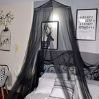 AIFUSI Mosquito Net for Bed, King Size Bed Canopy Hanging Curtain Netting, Princess Round Hoop Sheer Bed Canopy for All Kids Baby Cribs and Adult Beds Fit Twin, Full, Queen - Black