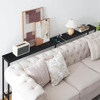 78.7" Console Table with Power Outlet, Narrow Sofa Table, Industrial Entryway Table with USB Ports, Behind Couch for Entryway, Hallway, Foyer, Living Room, Black CTBK20E01