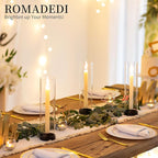 Romadedi Glass Hurricane Candle Holders Black - 12 Inch Taper Candlestick Holder Bulk Clear Glass Cylinder Table Centerpiece Wedding Decor Party Birthday Christmas Home Decorations, Set of 10