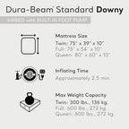 Intex 64761E Dura-Beam Standard Downy Air Mattress: Fiber-Tech – Twin Size – Built-in Foot Pump – 10in Bed Height – 300lb Weight Capacity