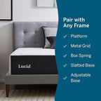 Lucid 14 Inch Memory Foam Mattress - Medium Firm Feel - Infused with Refreshing Bamboo Charcoal and Cooling Gel - Bed in a Box - Temperature Regulating - Pressure Relief - Breathable - California King
