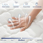 Queen Size Mattresses in a Box 10 Inch - Memory Foam & Pocket Coils Springs, Pressure Relief, Motion Isolation, Breathable Comfort, Medium Firm, CertiPUR-US Certified, Ideal for All Sleepers