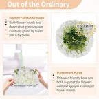 NUPTIO Flower Balls for Centerpieces Wedding: 10 Pcs 11.8 inch Diameter Artificial Flower Ball Arrangement Bouquet Centerpiece for Tables - White Fake Rose Flowers for Wedding Decor