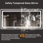 LOAAO 77X36 LED Bathroom Mirror with Lights, Anti-Fog, Dimmable, Backlit + Front Lit, Lighted Bathroom Vanity Mirror for Wall, Memory Function, Tempered Glass, ETL Listed