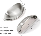 khtumeware 10 Pack 3" Drawer Pulls Brushed Satin Nickel Cabinet Cup Pulls Kitchen Hardware Cabinet Handles Drawer Handles Knobs 3 inch Hole Center