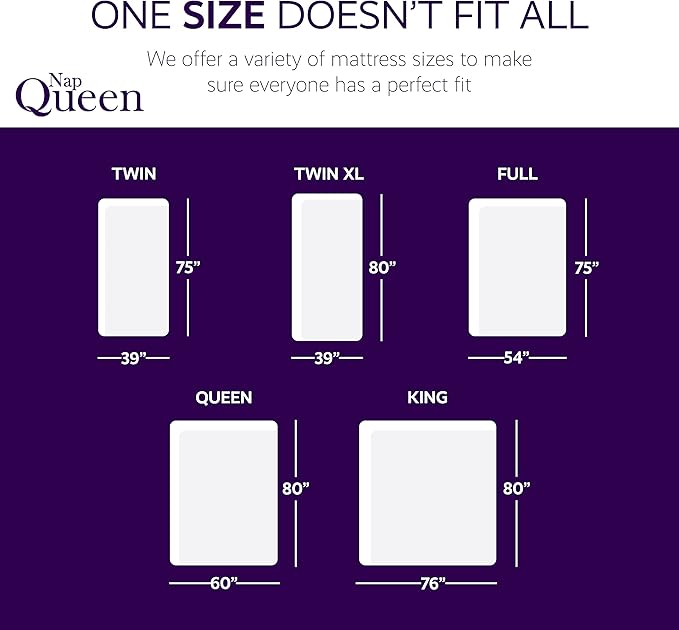 NapQueen Twin Mattress, 12 Inch Elizabeth Cooling Gel Memory Foam Mattress, Twin Bed Mattress in a Box, CertiPUR-US Certified, Medium Firm, Breathable Soft Fabric Cover
