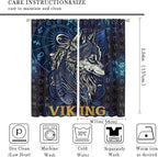 Viking Wolf Curtains Blue Rune Nordic Gothic Animal Curtains Dark Ancient Totem Mythological Pattern Printed Curtains Boys Bedroom Living Room Decoration Blackout Curtains W42 * L54 Inch