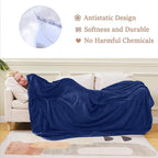 Soft Queen Size Blanket All Season Warm Fuzzy Microplush Lightweight Thermal Fleece Blankets for Couch Bed Sofa,90x90 Inches,Royal Blue