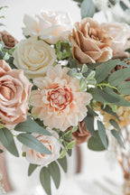 Artificial Flower Combo Box Set Silk Fake Roses for DIY Wedding Flower Bouquet Centerpiece Decoration Baby Shower Party Home Decoration (Nude Color)
