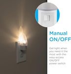 Lights by Night LED Night Light, Plug-in, Manual on/off , Warm White, UL-Certified, Energy Efficient, Ideal Nightlight for Bedroom, Bathroom, Nursery, Hallway, Kitchen, 11140
