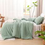 Litanika Twin XL Comforter Set Sage Green, 2 Pieces Comforter Sets Soft Down Alternative Comforter All Season Quilt Blanket (66x90In Comforter & 1 Pillowcase)