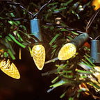 Battery Operated String Lights - 18ft 50 LED C3 String Lights Christmas Lights Battery Powered String Lights for Indoor Outdoor Christmas Tree Wreath Party Decoration, Waterproof, Warm White 2 Pack