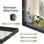 48”x 36” Black Bathroom Mirrors for Over Sink, Modern Rectangle Vanity Mirror,Shatter-Proof Tempered Glass,Metal Framed, Farmhouse Wall Mirrors Decorative (Horizontal/Vertical)