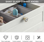 Alzassbg 6 Pack Clear Crystal with Gold Base Cabinet Knobs, 1-3/8 Inch (35mm) Diameter Cabinet Hardware Round Crystal Knobs for Drawers AL1011BG
