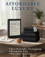 LANE LINEN 100% Organic Cotton Bed Sheets King Size, Soft & Comfy Fully Elasticized Percale Bedding Sheets & Pillowcase Set, Low Pilling Machine Washable King Sheet- Black Sheets