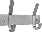 Small Coat Rack Wall Mount – Brushed Nickel 6 Inch Stainless Steel Hook Rail with 2 Heavy Duty Double Coat Hooks – Wall Mounted Coat Hanger for Entryway, Bathroom, Bedroom, Towel, Hat Organizer