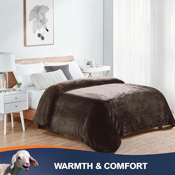 Walensee Fleece Blanket Plush Throw Fuzzy Lightweight (King Size 108x90 Brown) Super Soft Microfiber Flannel Blankets for Couch, Bed, Sofa Ultra Luxurious Warm and Cozy for All Seasons