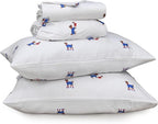 RUVANTI Flannel Sheets Twin XL Size - 100% Cotton Double Brushed Twin XL Sheet Sets, Deep Pockets 16 Inches, All Seasons Breathable & Extra Soft Bed Sheets, Warm & Cozy, 3 Piece, Puppy Playoff