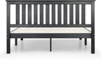 Mellow Marley 14 Inch Solid Wood Platform Bed with Paneled Headboard, Ebony Black, Queen