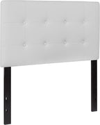 Flash Furniture Lennox Tufted Upholstered Twin Size Headboard in White Vinyl