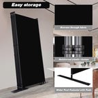 Room Divider, 6 Panel Folding Privacy Screens with Wider Support Feet, 6 Ft Portable Room Partition for Room Separator, 204" W X 71" H, Black