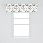 Ambesonne Vintage Nautical Tattoo Window Valance Pack of 2, Repetitive Anchor and Motif Maritime Pattern, Rod Pocket Curtain Valances for Kitchen Bedroom, 54" X 12", Pale Cinnamon Pale Grey