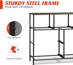 WLIVE 7 Drawer Dresser TV Stand, Entertainment Center, Media Console Table with Metal Frame and Wood Top for TV up to 45 inch, Chest of Drawers for Bedroom, Living Room, Dark Grey