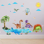 Jungle Animal Wall Stickers Forest Safari Wall Decals Kid Room Nursery Baby Bedroom Décor (Summer Marine Dinosaurs)