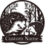Custom Hedgehog Metal Sign, Personalized Hedgehog Metal Wall Art,Hedgehog Lovers Gift Metal Kid Room Decor,Personalized Hedgehog Lover Name Sign,Kid Nursery Decoration (Hedgehog C)