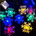 Solar Christmas Lights Outdoor Waterproof Decorations 20 Ft 30 LED Snowflake String Fairy Lights with 8 Lighting Modes for Wedding, Party, Tree, Room, Garden, Patio, Yard, Home